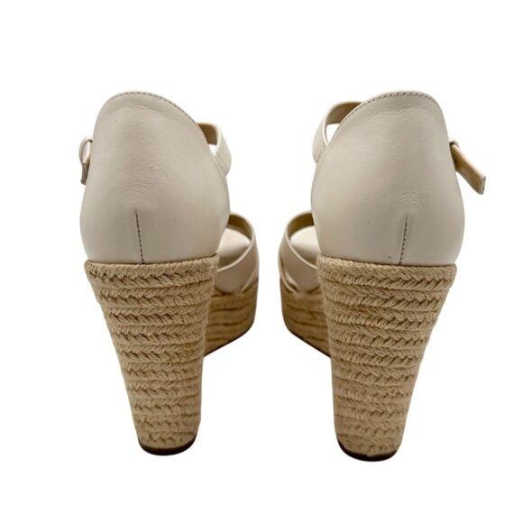 MICHAEL MICHAEL KORS Womens Beige 1" Platform Maggie Wedge Espadrille Shoes - Si - Picture 5 of 8